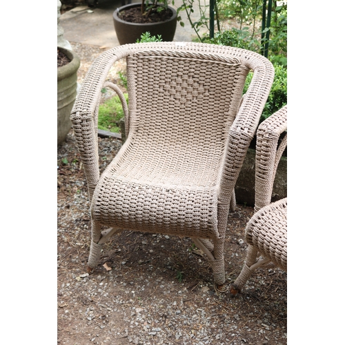 2615 - Pair of antique seagrass woven arm chairs (2)