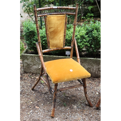 2616 - Pair of antique Victorian faux tortoise shell bamboo chairs (2)