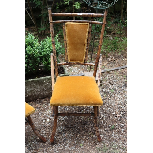 2616 - Pair of antique Victorian faux tortoise shell bamboo chairs (2)