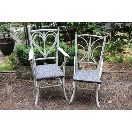 2617 - Two painted bamboo chairs (2)