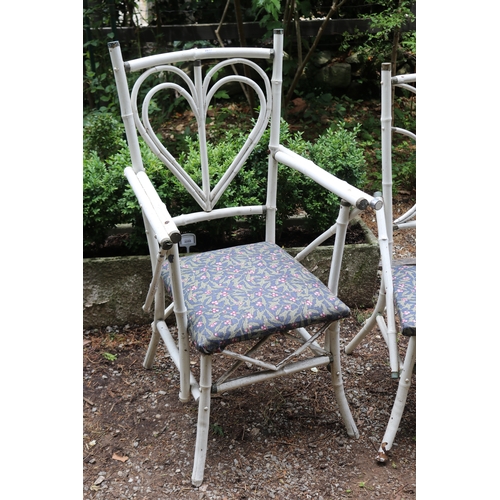 2617 - Two painted bamboo chairs (2)