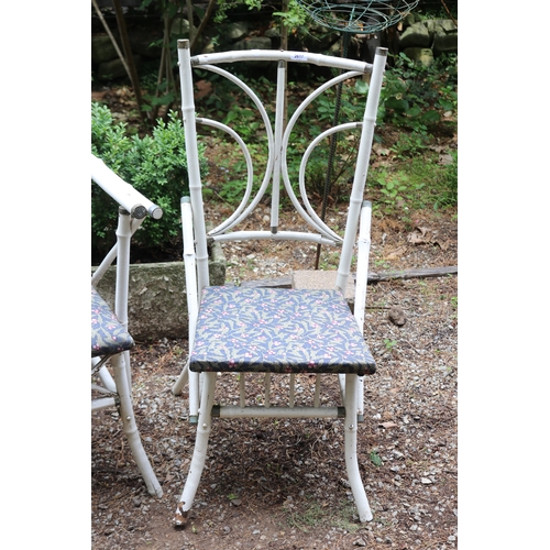 2617 - Two painted bamboo chairs (2)