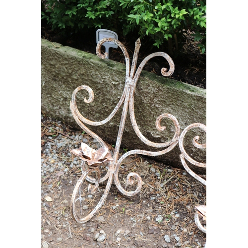 2619 - Pair of iron scrolling wall sconces, approx 43cm H x 29cm W each (2)