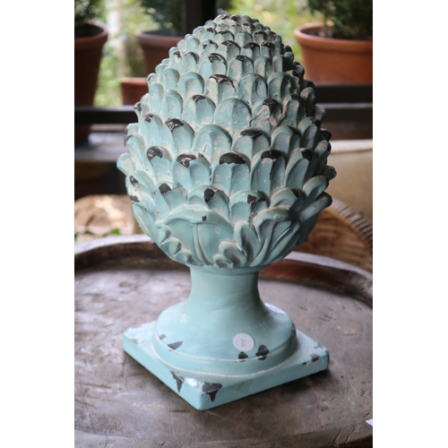 2640 - Decorative painted pine cone finial, approx 41cm H