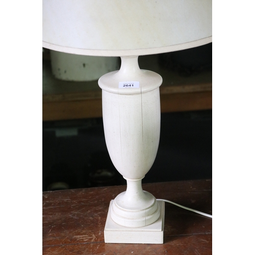 2641 - Painted wood baluster lamp, approx 67cm H