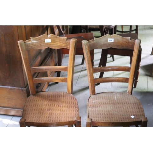 2646 - Pair of antique beech framed pressed seat chairs (2)