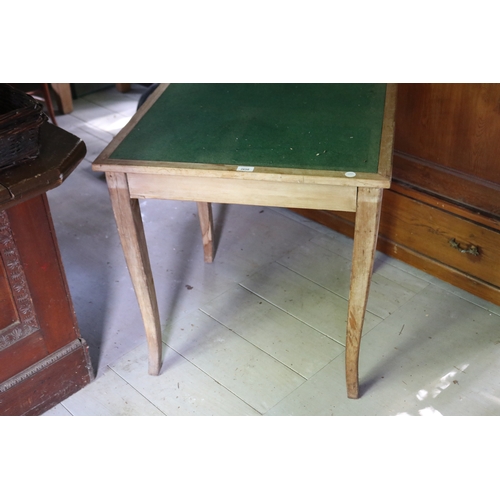 2650 - Antique square topped games table, square tapering  legs, approx 74cm H x 71cm Sq