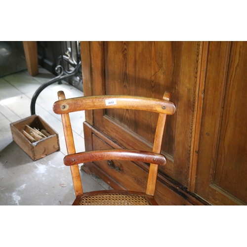 2652 - Antique beech framed caned seat chair