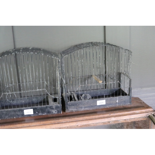 2664 - Three wire birds cages, approx 29cm H x 31cm W x 13cm D (3)