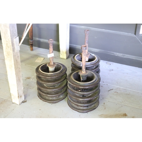 2666 - Three large glazed electrical insulators, each approx 34cm H (3)