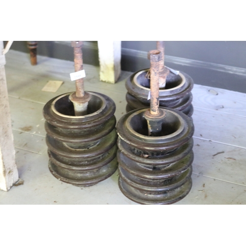 2666 - Three large glazed electrical insulators, each approx 34cm H (3)