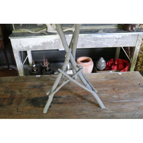 2681 - Rustic branch support occasional table, approx 71cm H x 36cm Sq