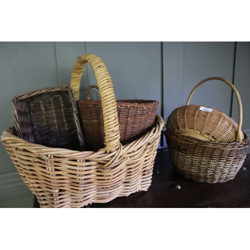 2690 - Selection of baskets, approx 24cm H x 32cm W x 23cm D