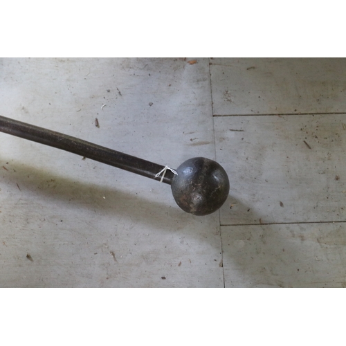2725 - Antique iron dumb bell, approx 70cm W