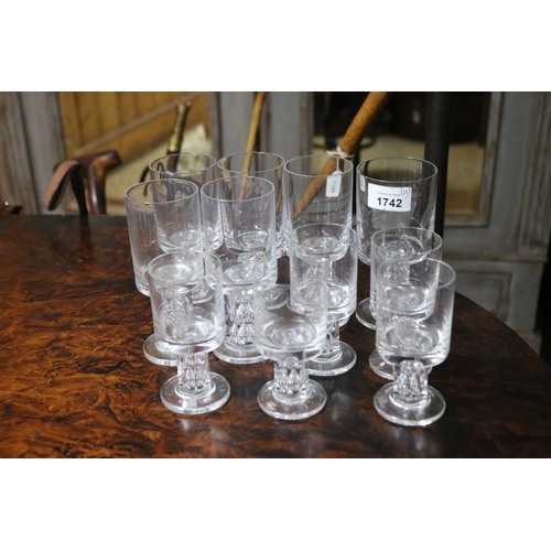 1743 - Seven Rosenthal cut crystal comports (7)