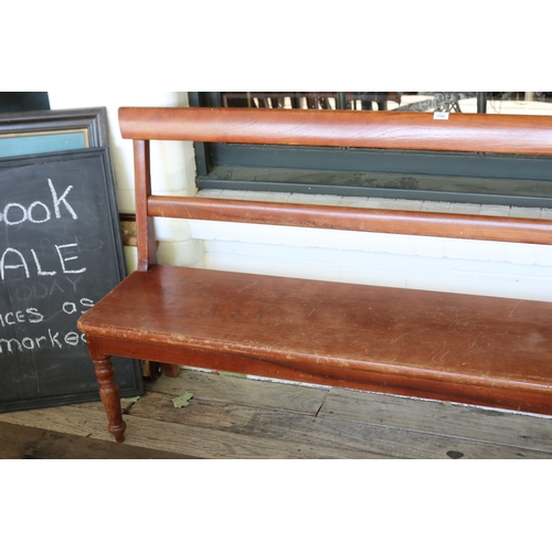 2590 - Cedar turned leg bench, approx 190cm W (front Veranda)