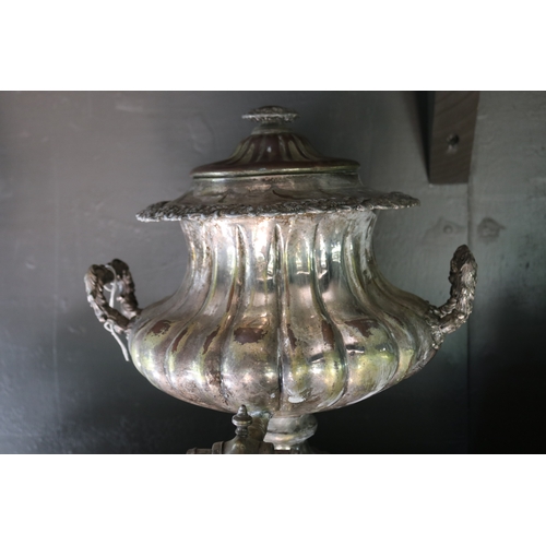2756 - Antique Regency Sheffield plate tea urn, approx 40cm H x 33cm W