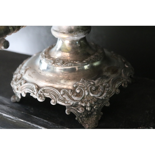 2756 - Antique Regency Sheffield plate tea urn, approx 40cm H x 33cm W