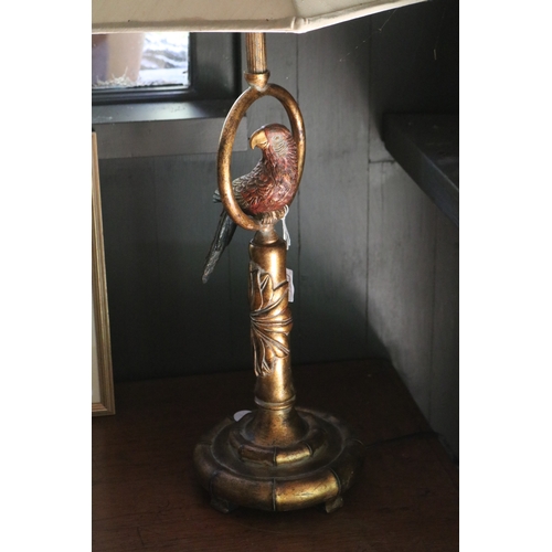 2760 - Decorative parrot on stand lamp, approx 69cm H