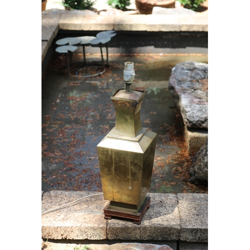 2763 - Modern Chinese brass vase shape lamp base, approx 52cm H