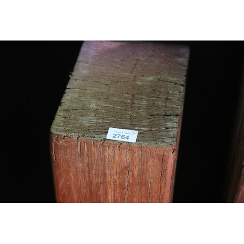 2764 - Five Australian hardwood dressed pedestals, approx 96cm H and shorter (5)