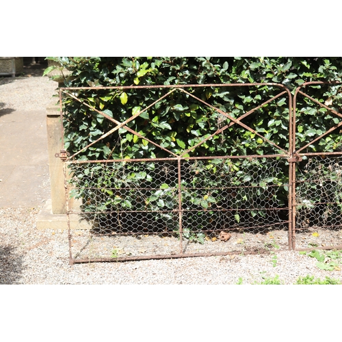 2785 - Pair of antique wrought iron entrance gates, approx 150cm W x 116cm H each (2)