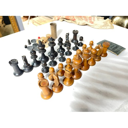 1220 - Bag of chess pieces, missing two black pawns