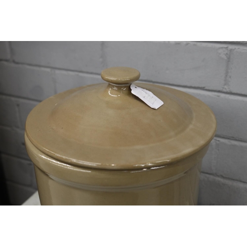 2077 - Ceramic lidded bread pot, approx 35cm H x 24cm D