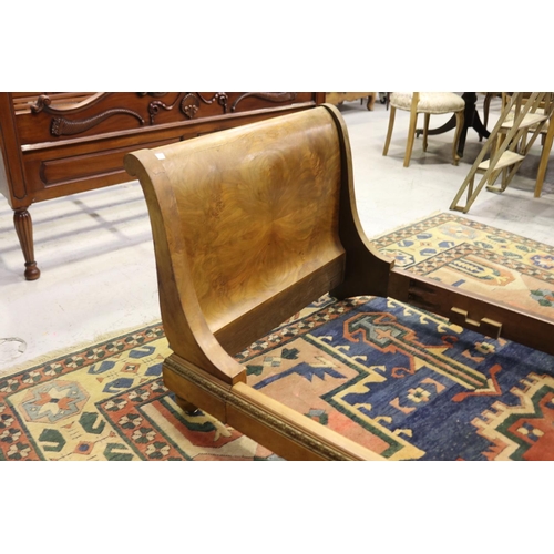 2084 - Antique French Empire revival daybed frame, approx 75cm H x 250cm L x 88cm D