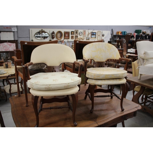 2085 - CHARITY 5/1/24 - Pair of vintage bridge armchairs, each approx 80cm H x 56cm W x 48cm D (2)