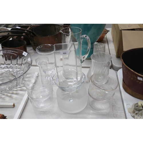 2228 - Good selection of modern glass - jugs,  bowls, vases etc, approx 30cm H and shorter