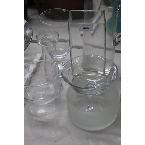 2228 - Good selection of modern glass - jugs,  bowls, vases etc, approx 30cm H and shorter