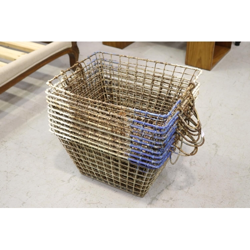 2314 - Ten French oyster baskets, each approx 25cm H x 50cm W x 40cm D (10)