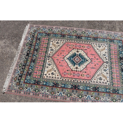 2346 - Moroccan hand knotted wool carpet, approx 222cm x 306cm.