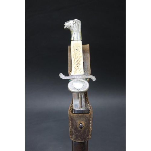 2368 - Swedish dress bayonet with scabbard and frog. 33cm overall with 20cm single edged blade by Mattson o... 