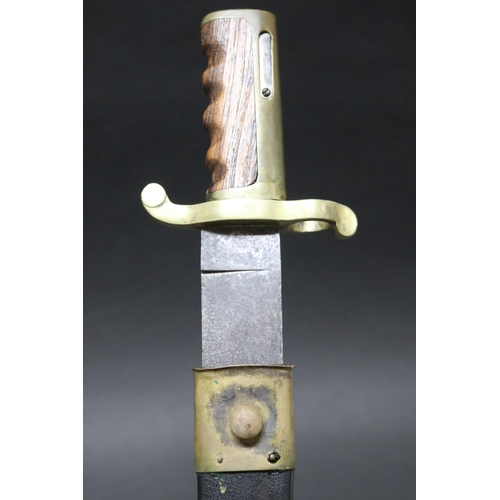 2369 - U.S.A. Dahlgren bayonet and scabbard for the US Navy rifle, model 1861 (Kiesling 173). Blade marked ... 