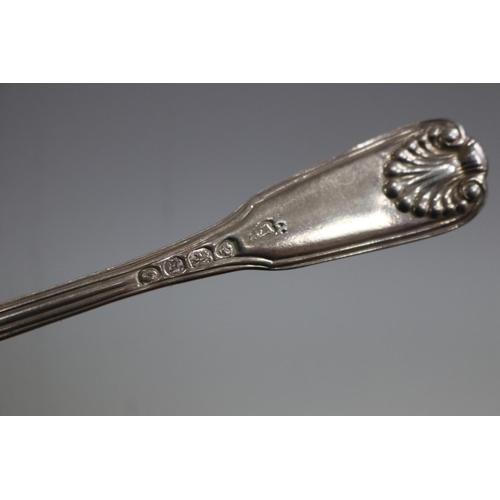 2377 - Set of six William IV fiddle thread and shell hallmarked sterling silver tea spoons by William Chawn... 