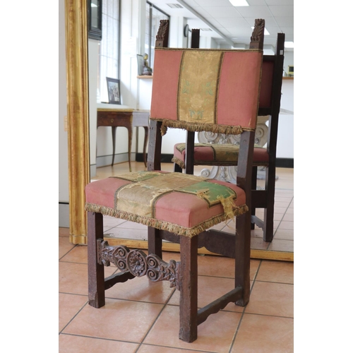 2406 - Antique 17th century Italian chair, approx 110cm H x 51cm W x 41cm L