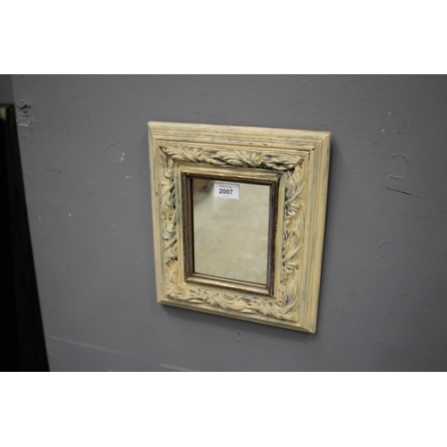 2007 - Decorative painted frame mirror, approx 31cm H x 28cm W