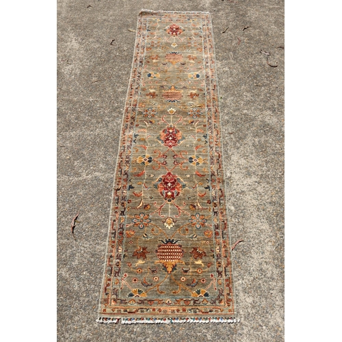 2345 - Fine Afghan hand woven wool Chobi runner, approx 330cm x 84cm