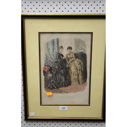 1103 - Three antique decorative French prints, each approx 34cm x 23cm (3)
