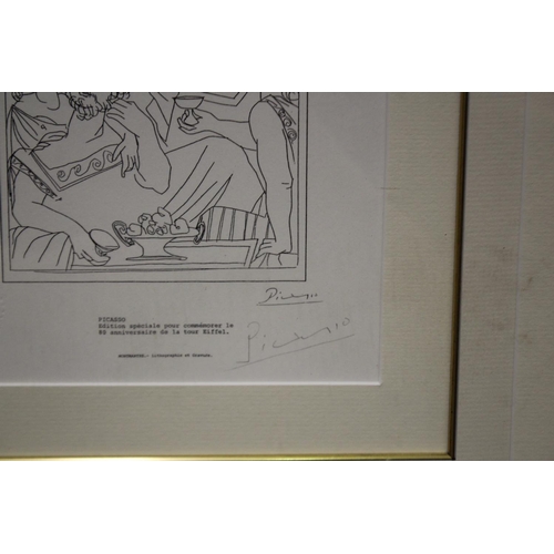 1003 - Picasso Lithograph Special Edition,. 80th Anniversary Eiffel Tower, approx 26cm x 20cm