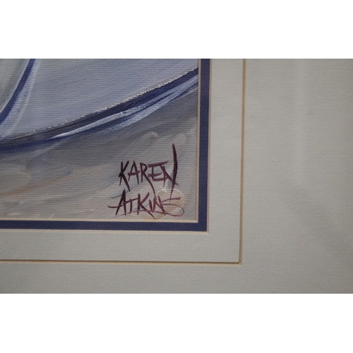 1092 - Karen Atkins (Australia 1962-) Onions, acrylic, approx 37cm x 27cm