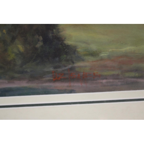 1052 - Liz Isaacs, Country church, oil on board, signed lower right, approx 43cm X 59cm