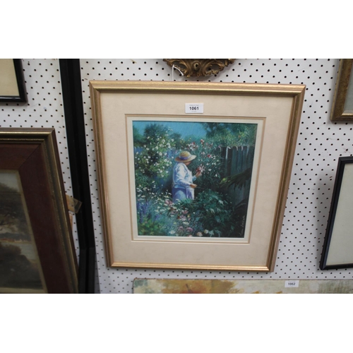 1061 - Vivien Fredale, Garden scene, Pastel, signed lower right, approx 31cm X 27cm