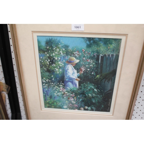 1061 - Vivien Fredale, Garden scene, Pastel, signed lower right, approx 31cm X 27cm