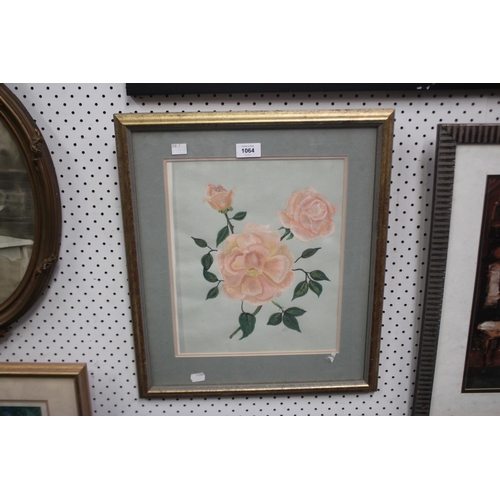 1064 - Acrylic and watercolour floral still life, signed F.D.S. (Fiona Davies-Scourfield), approx 34cm x 28... 