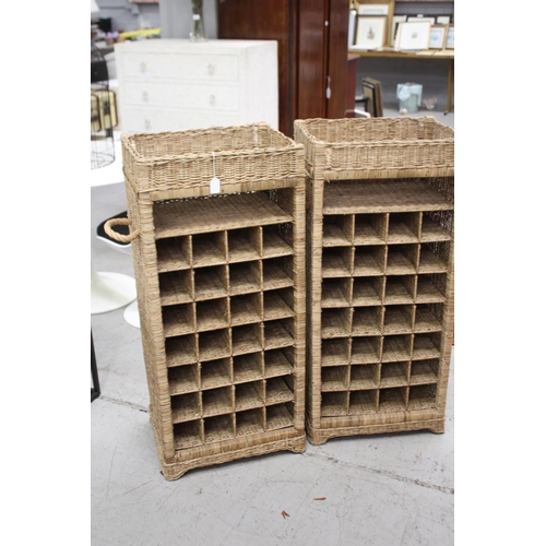 2219 - Two cane storage units, each approx 110cm H x 49cm W x 38cm D (2)