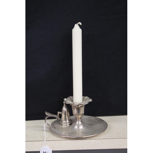 2242 - Kingston & co Sydney chamberstick, approx 9cm H excluding candle x 14cm Dia