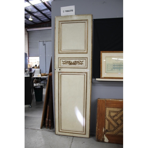 2321 - Tall painted Antique French door, approx 260cm x 78cm